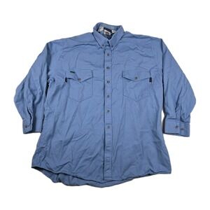 Workrite‎ FR Shirt 54R XXL Blue Flame Resistant Indura Ultra Soft Workwear USA